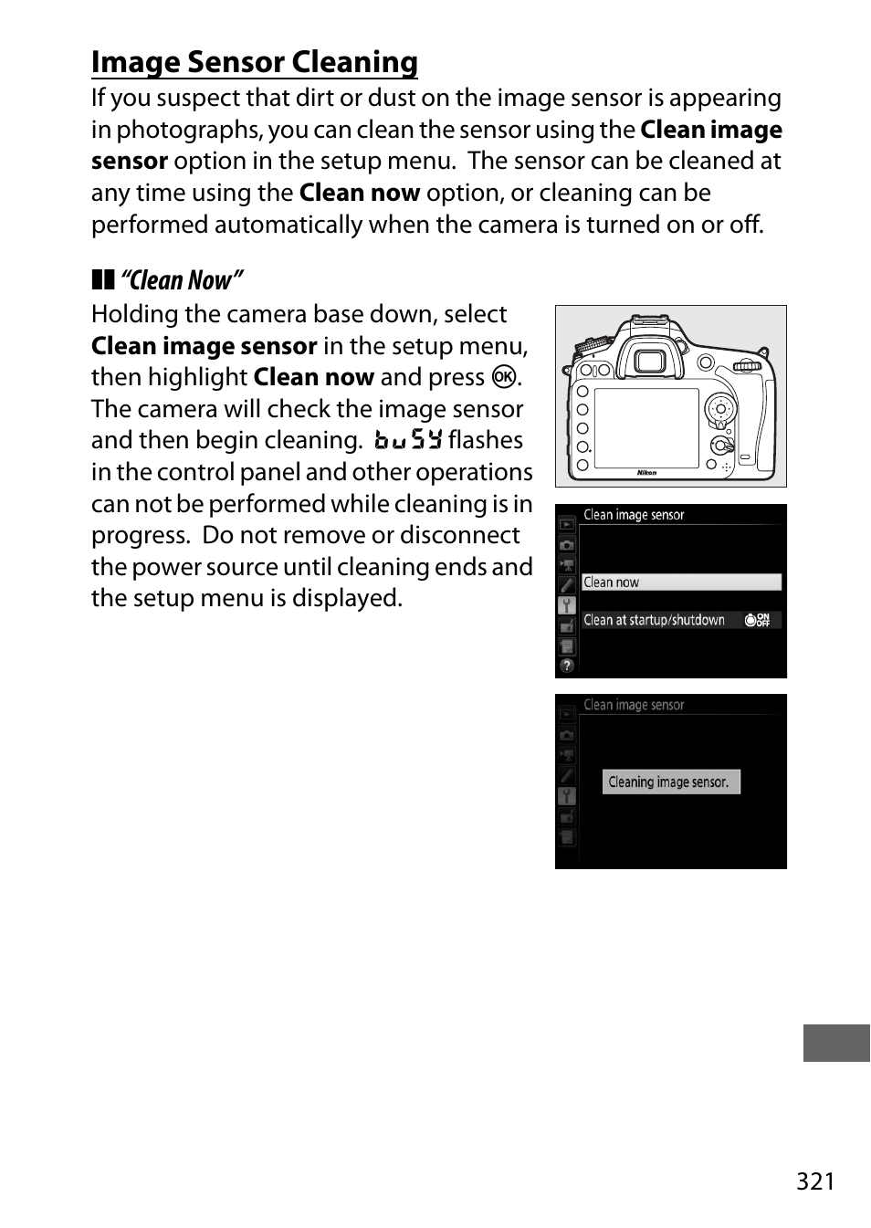 Image sensor cleaning | Nikon D7200 body User Manual | Page 345 / 420