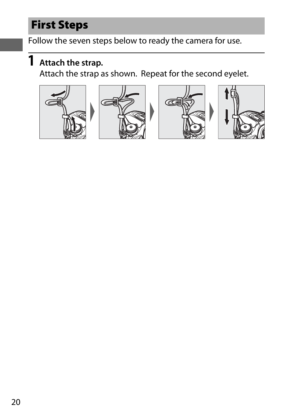 First steps | Nikon D7200 body User Manual | Page 44 / 420