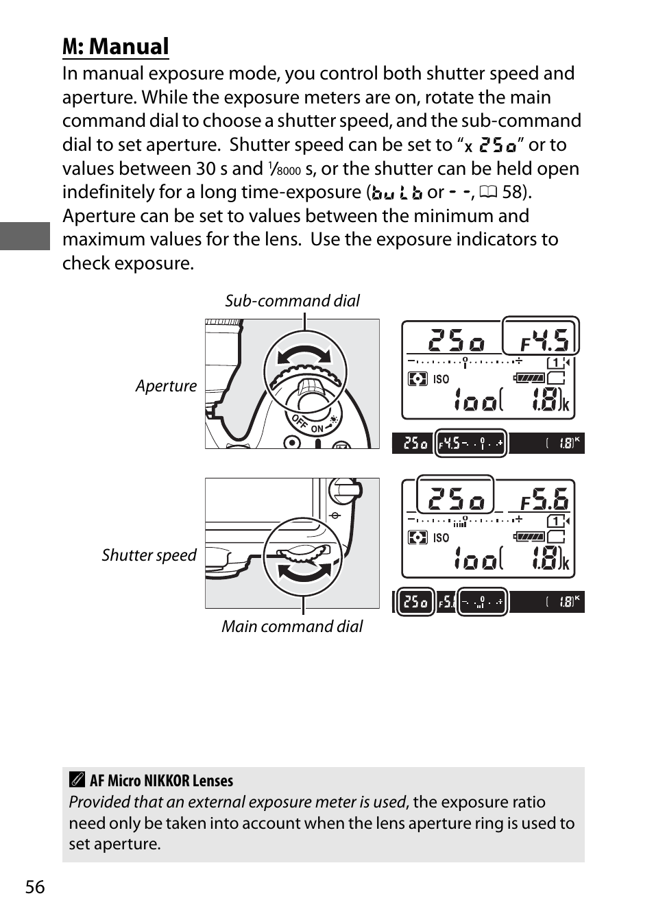M: manual | Nikon D7200 body User Manual | Page 80 / 420