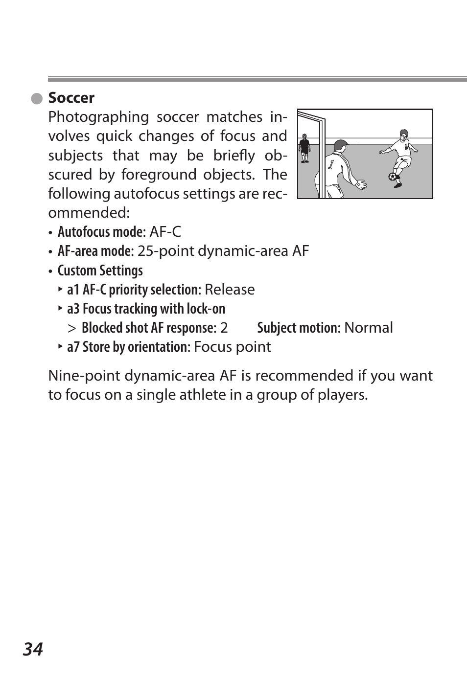 Soccer | Nikon D5 User Manual | Page 34 / 62