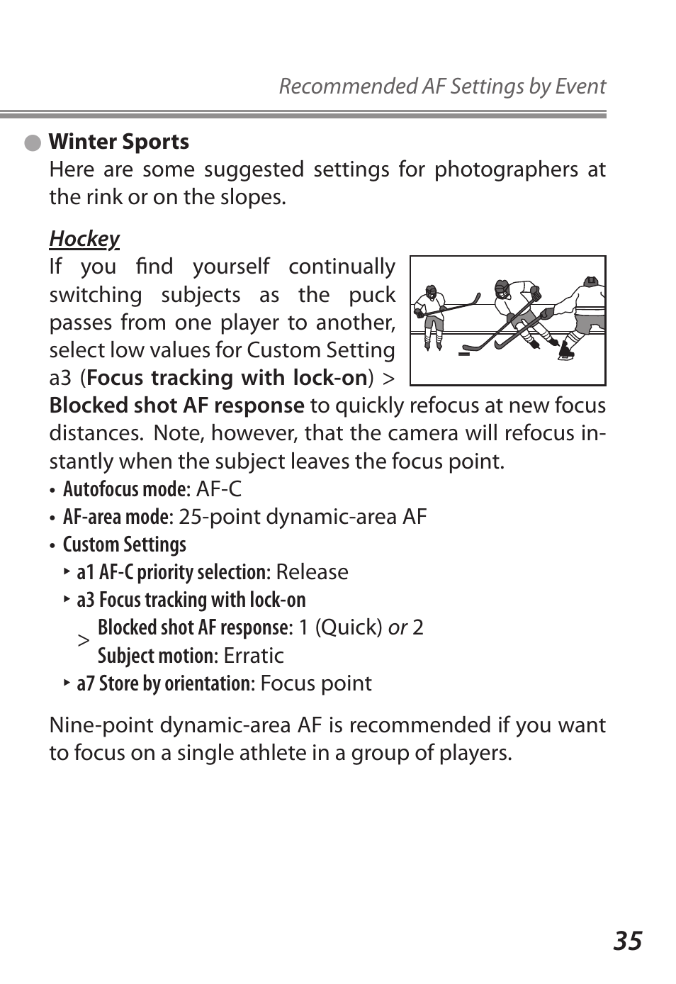 Winter sports | Nikon D5 User Manual | Page 35 / 62