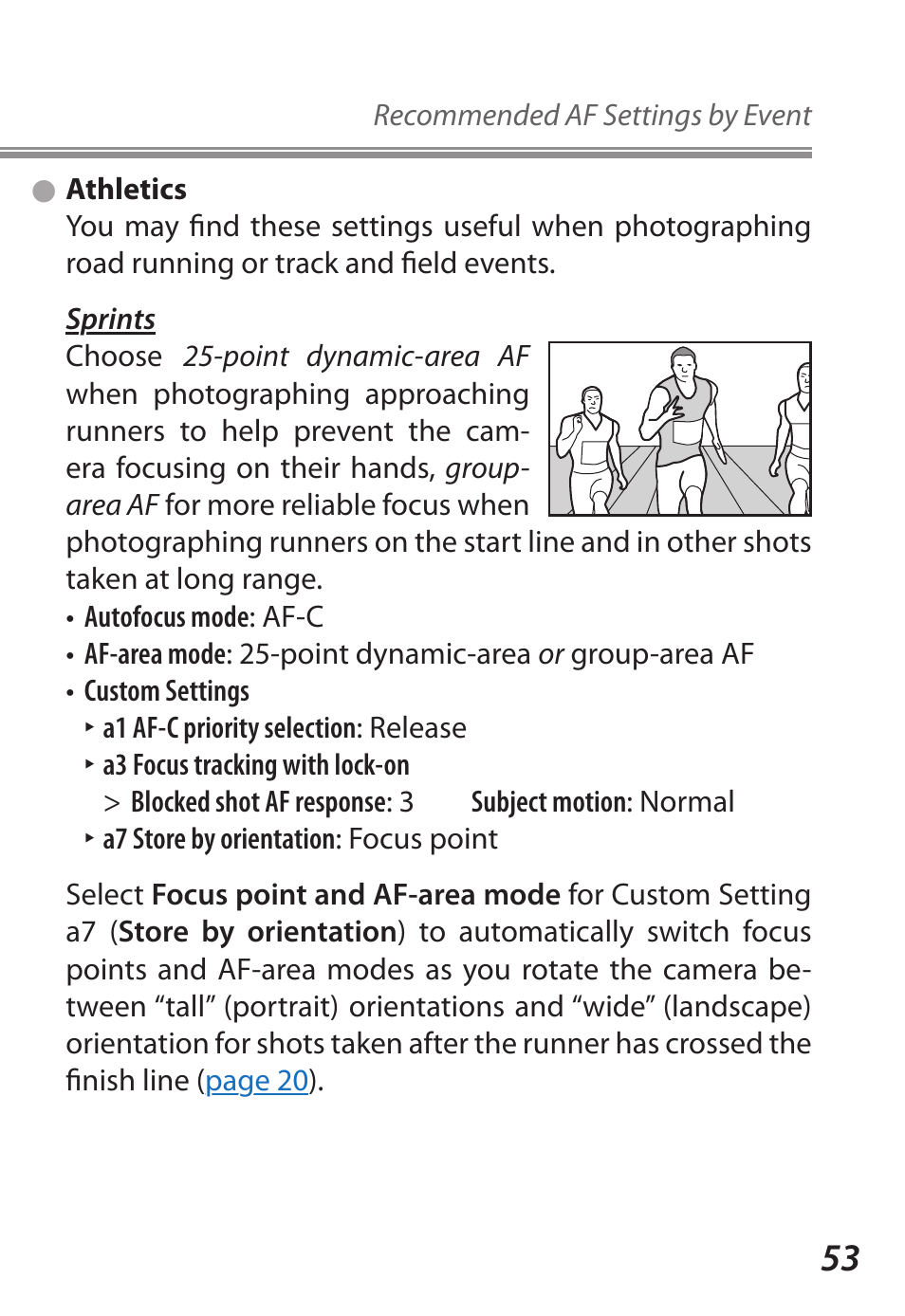 Athletics | Nikon D5 User Manual | Page 53 / 62