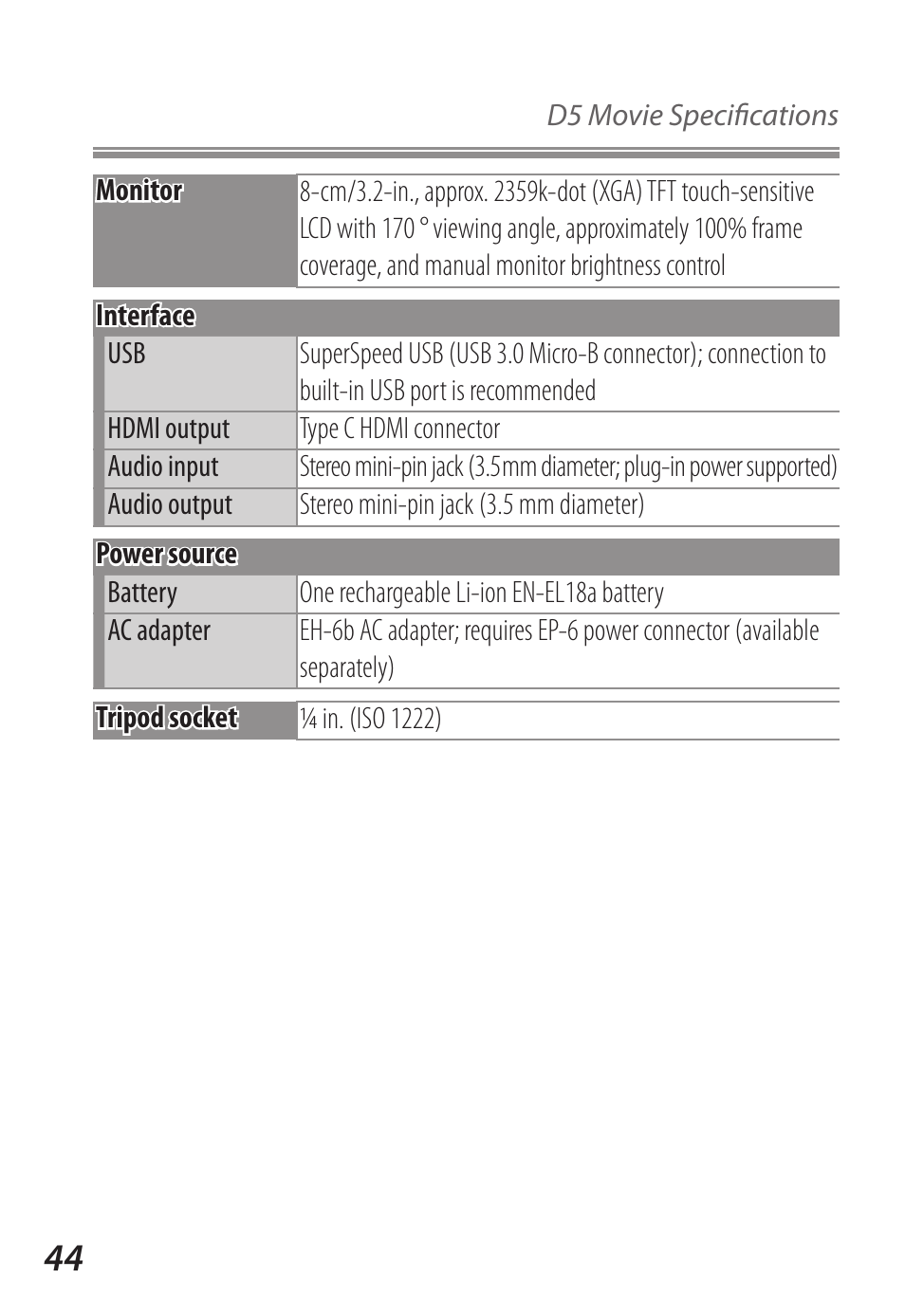 Nikon D5 User Manual | Page 44 / 44