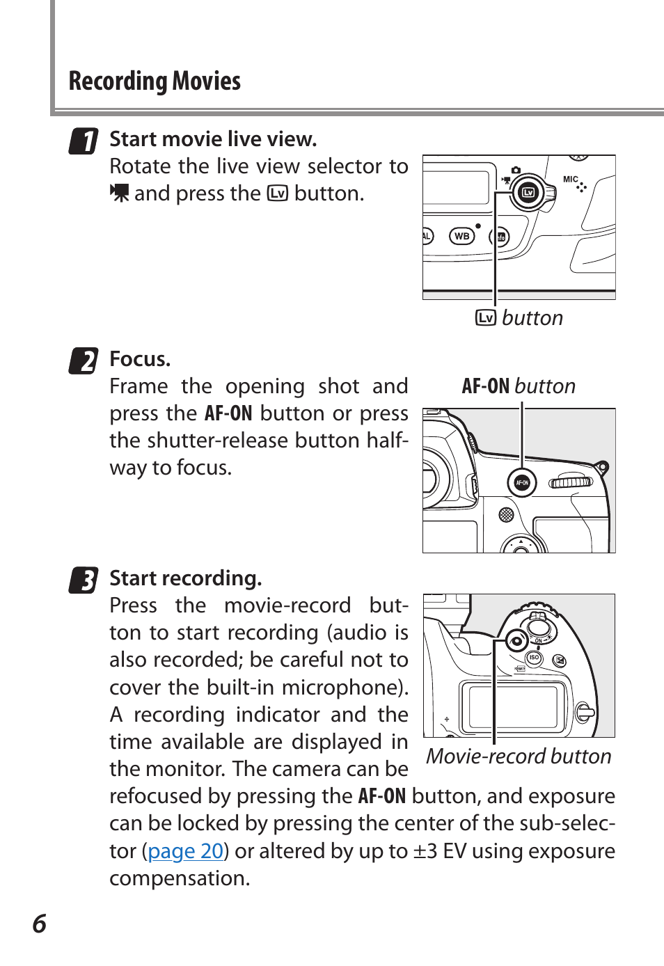 Recording movies, 6recording movies | Nikon D5 User Manual | Page 6 / 44