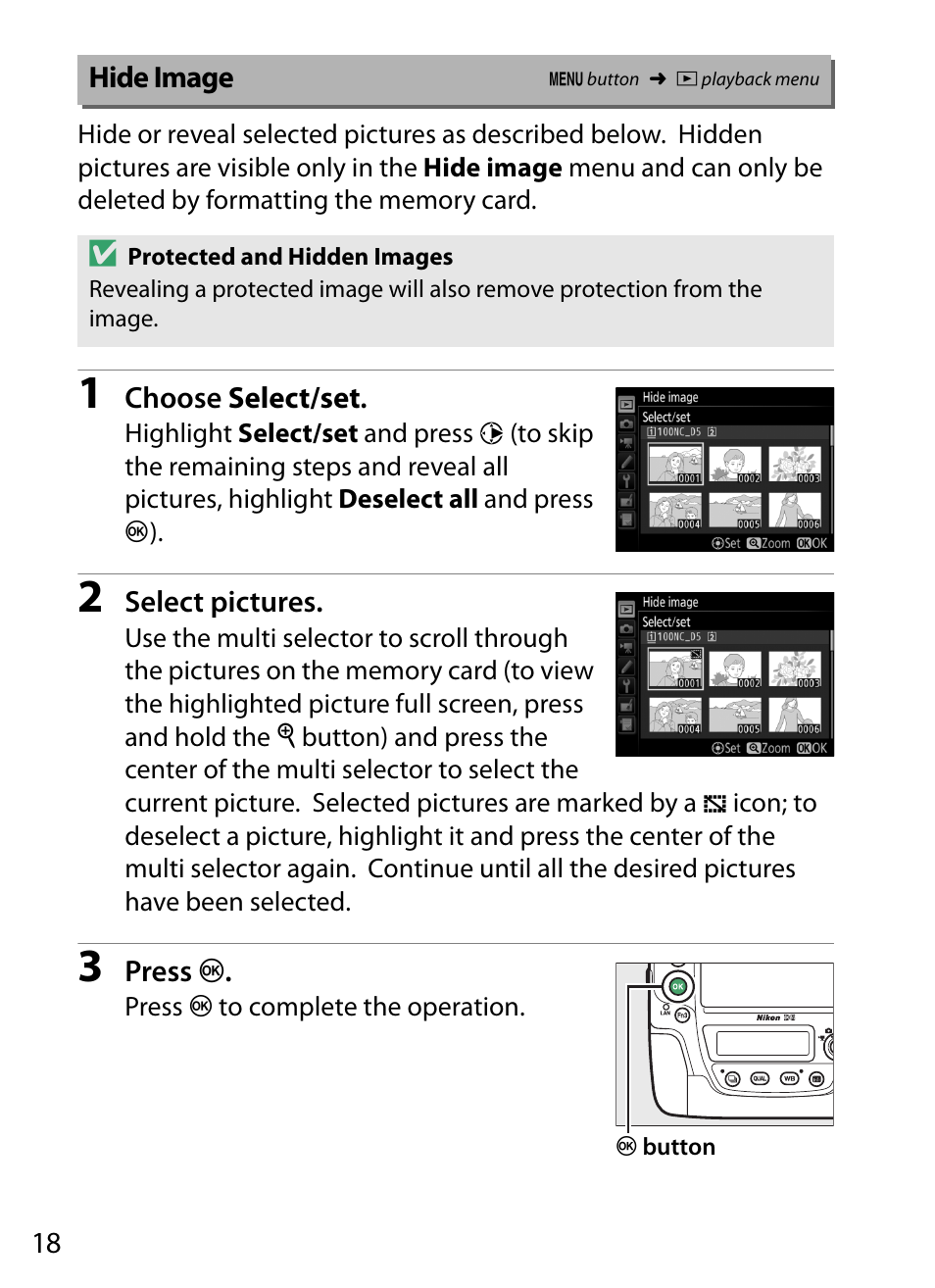 Hide image | Nikon D5 User Manual | Page 18 / 152