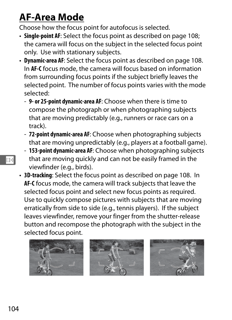 Af-area mode, 0 104), and the | Nikon D5 User Manual | Page 126 / 424