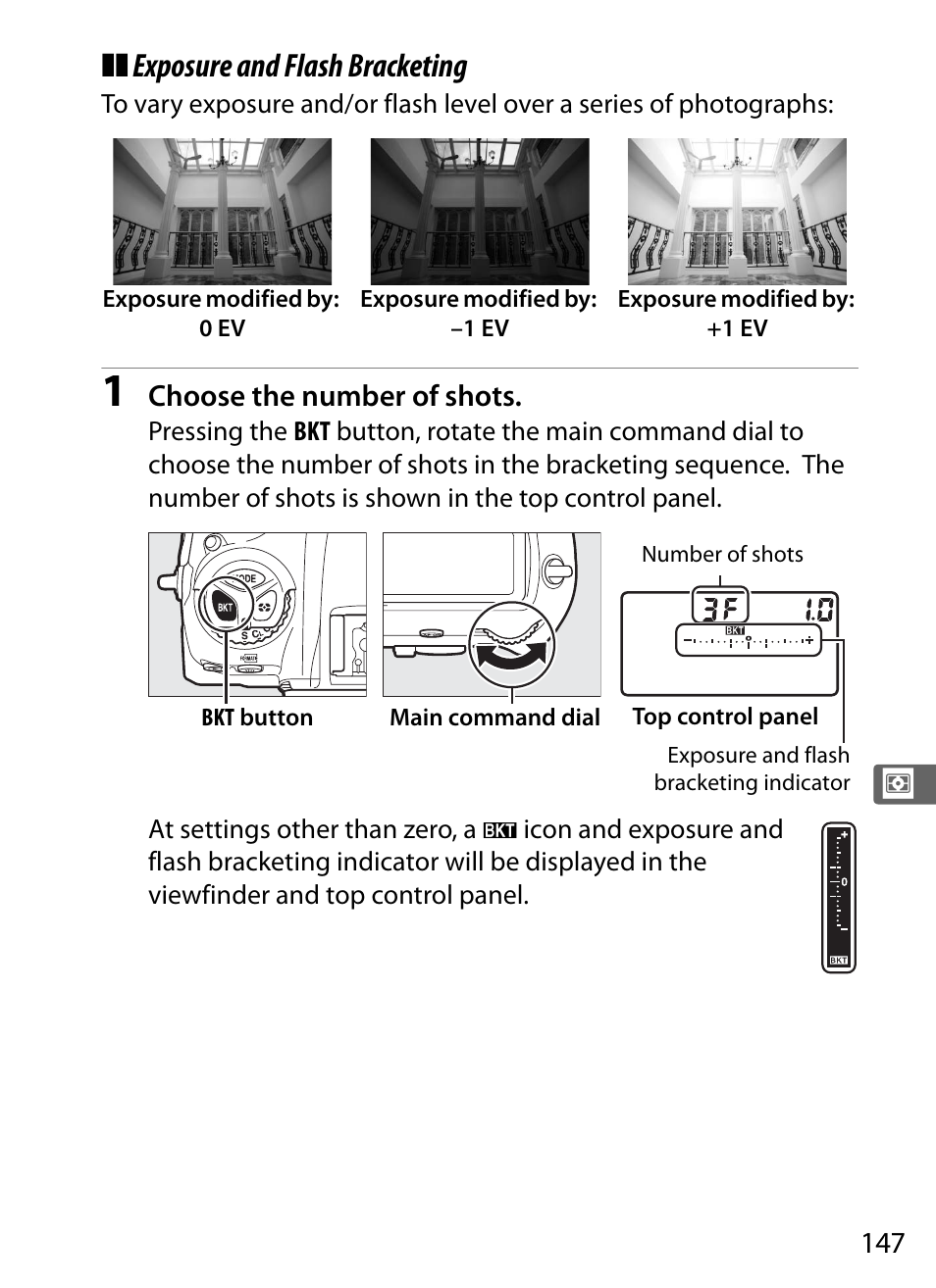 Exposure and flash bracketing | Nikon D5 User Manual | Page 169 / 424