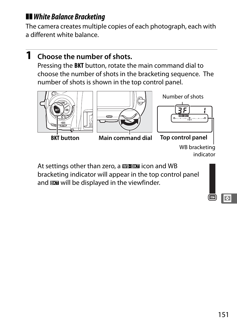 White balance bracketing | Nikon D5 User Manual | Page 173 / 424