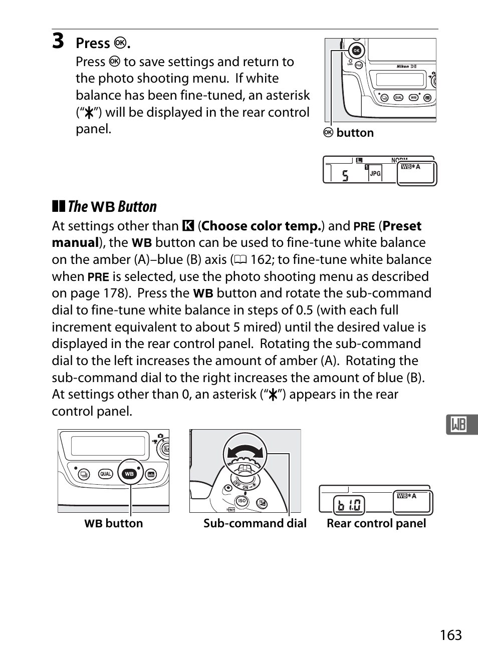 The u button | Nikon D5 User Manual | Page 185 / 424