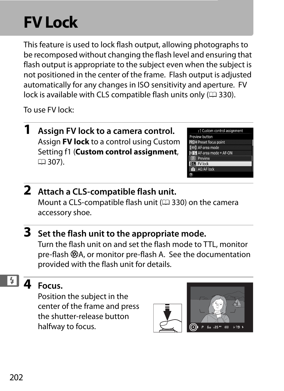 Fv lock | Nikon D5 User Manual | Page 224 / 424