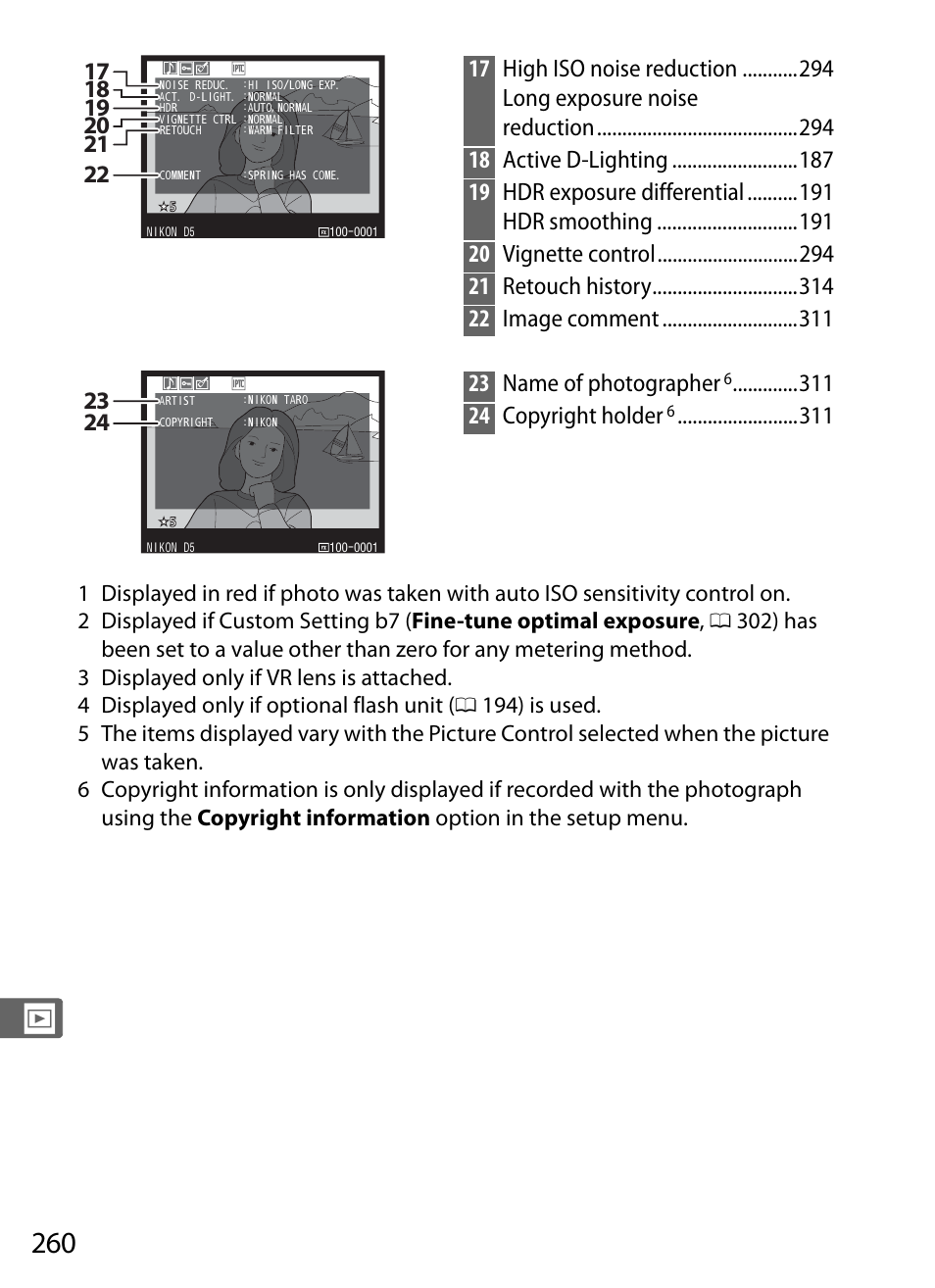 24 copyright holder | Nikon D5 User Manual | Page 282 / 424