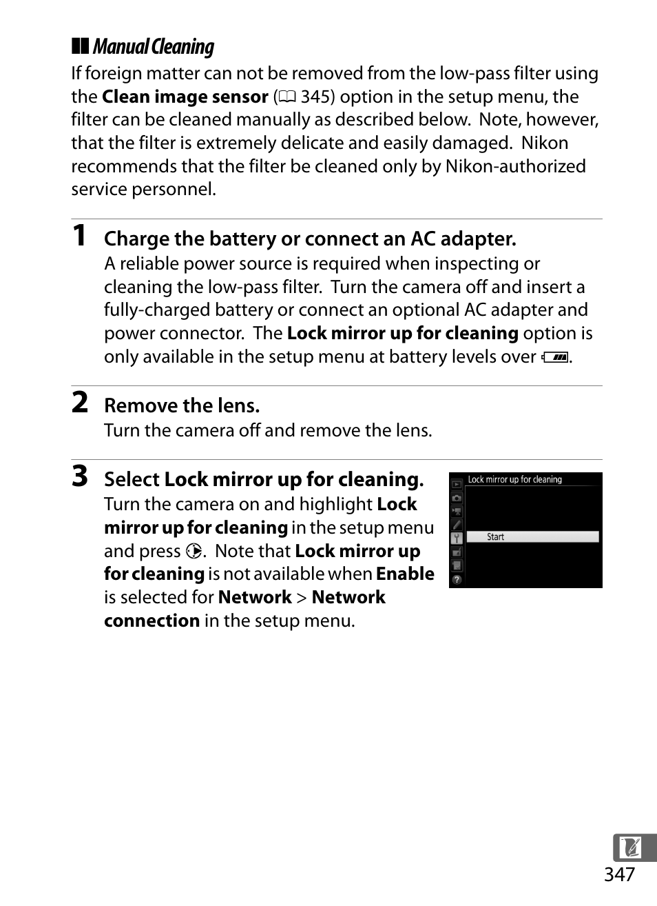 Manual cleaning | Nikon D5 User Manual | Page 369 / 424