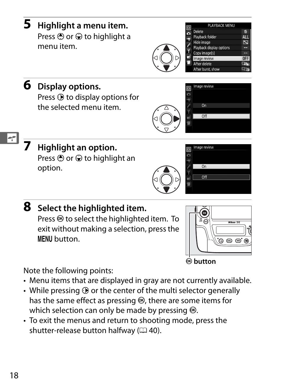 Nikon D5 User Manual | Page 40 / 424