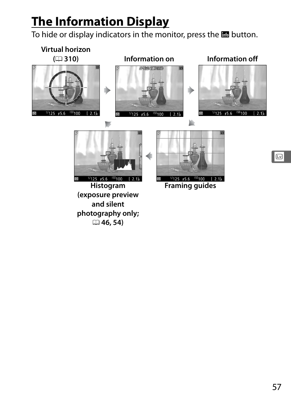 The information display | Nikon D5 User Manual | Page 79 / 424