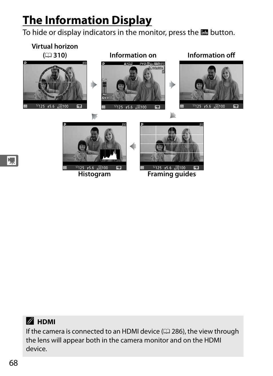 The information display | Nikon D5 User Manual | Page 90 / 424