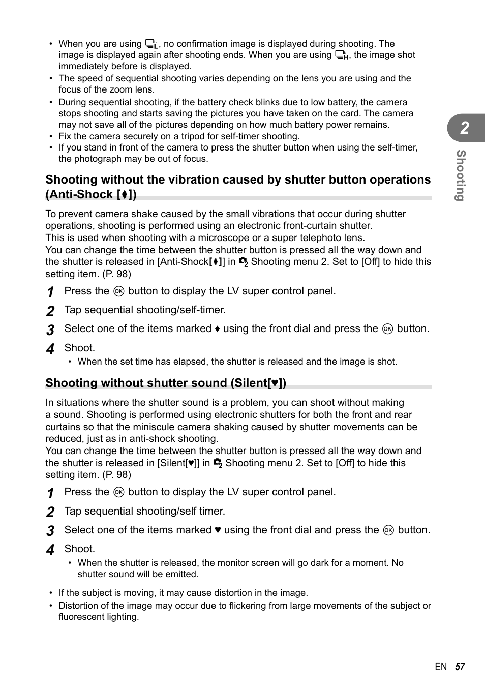 Olympus PEN-F Pancake Zoom 14-42mm Kit User Manual | Page 57 / 184