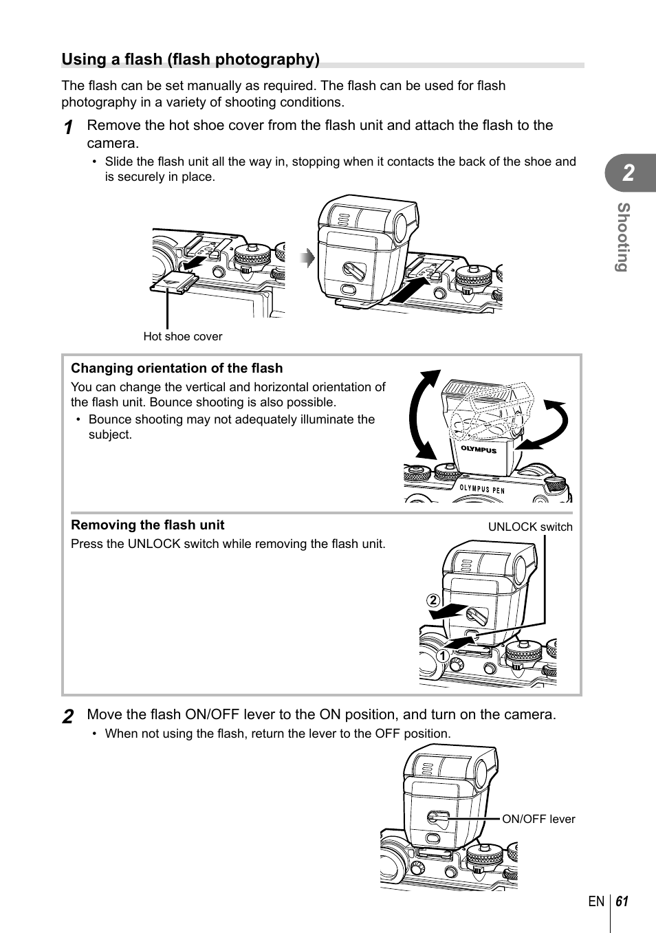 Olympus PEN-F Pancake Zoom 14-42mm Kit User Manual | Page 61 / 184