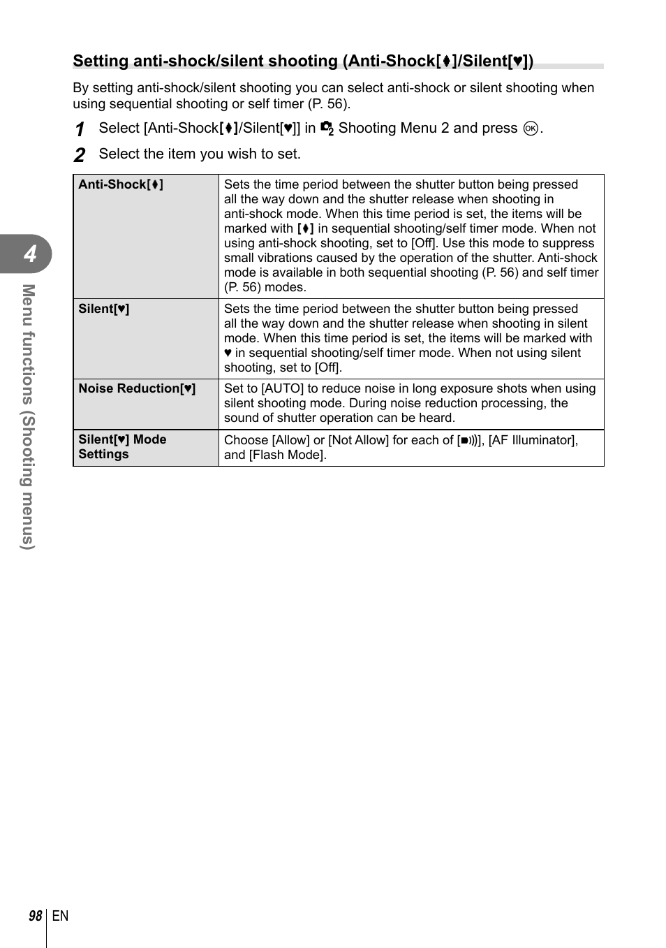 Olympus PEN-F Pancake Zoom 14-42mm Kit User Manual | Page 98 / 184