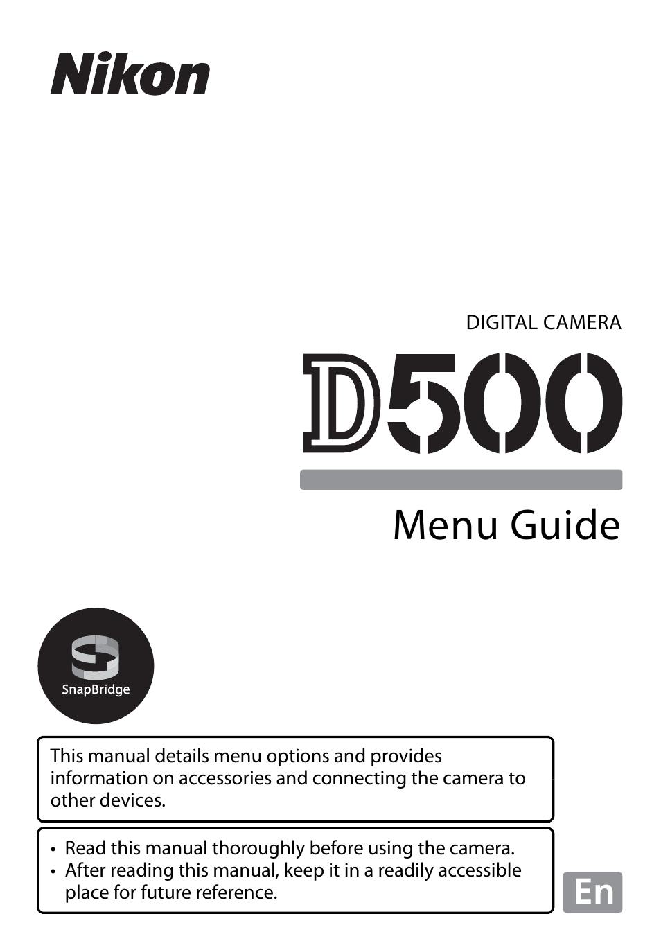 Nikon D500 User Manual | 207 pages