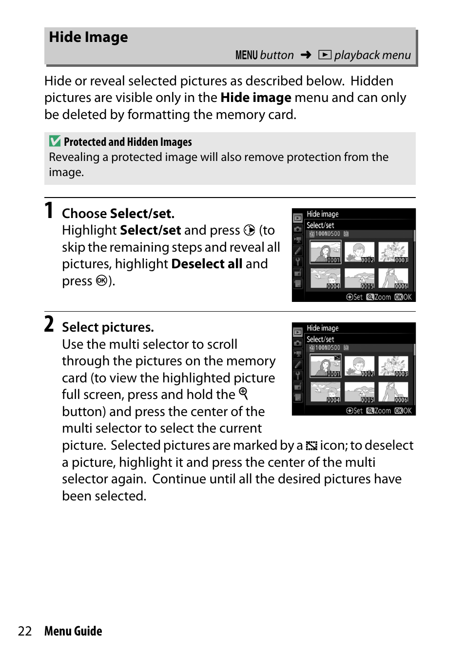 Hide image | Nikon D500 User Manual | Page 22 / 207