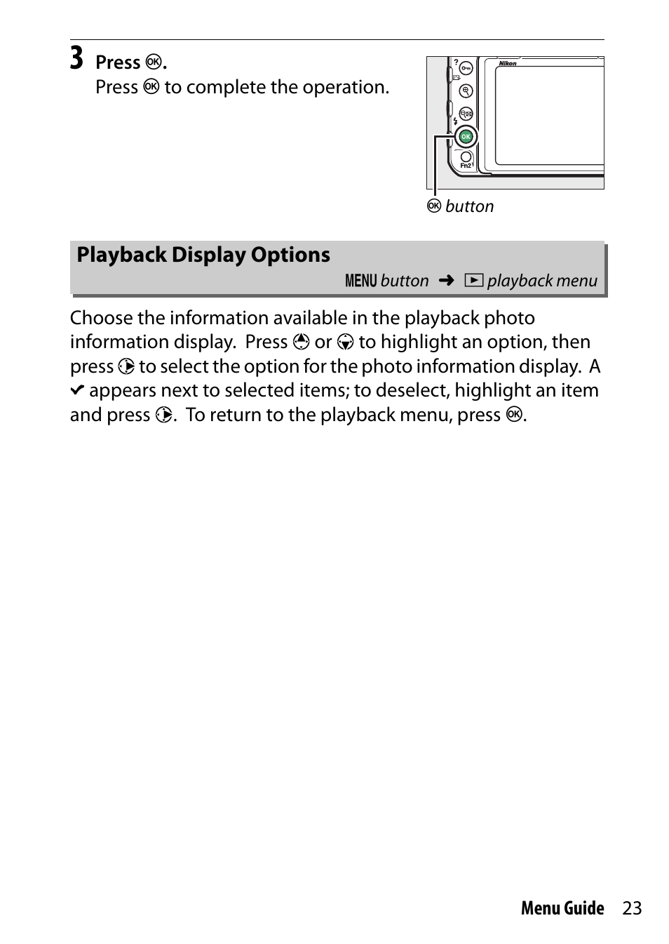 Playback display options | Nikon D500 User Manual | Page 23 / 207