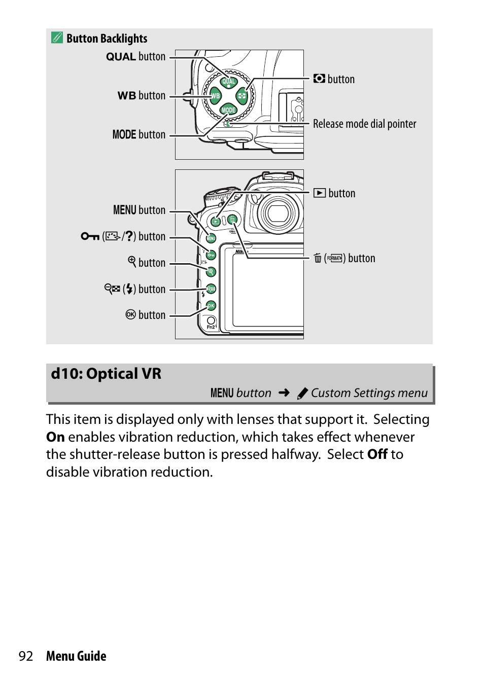 D10: optical vr | Nikon D500 User Manual | Page 92 / 207