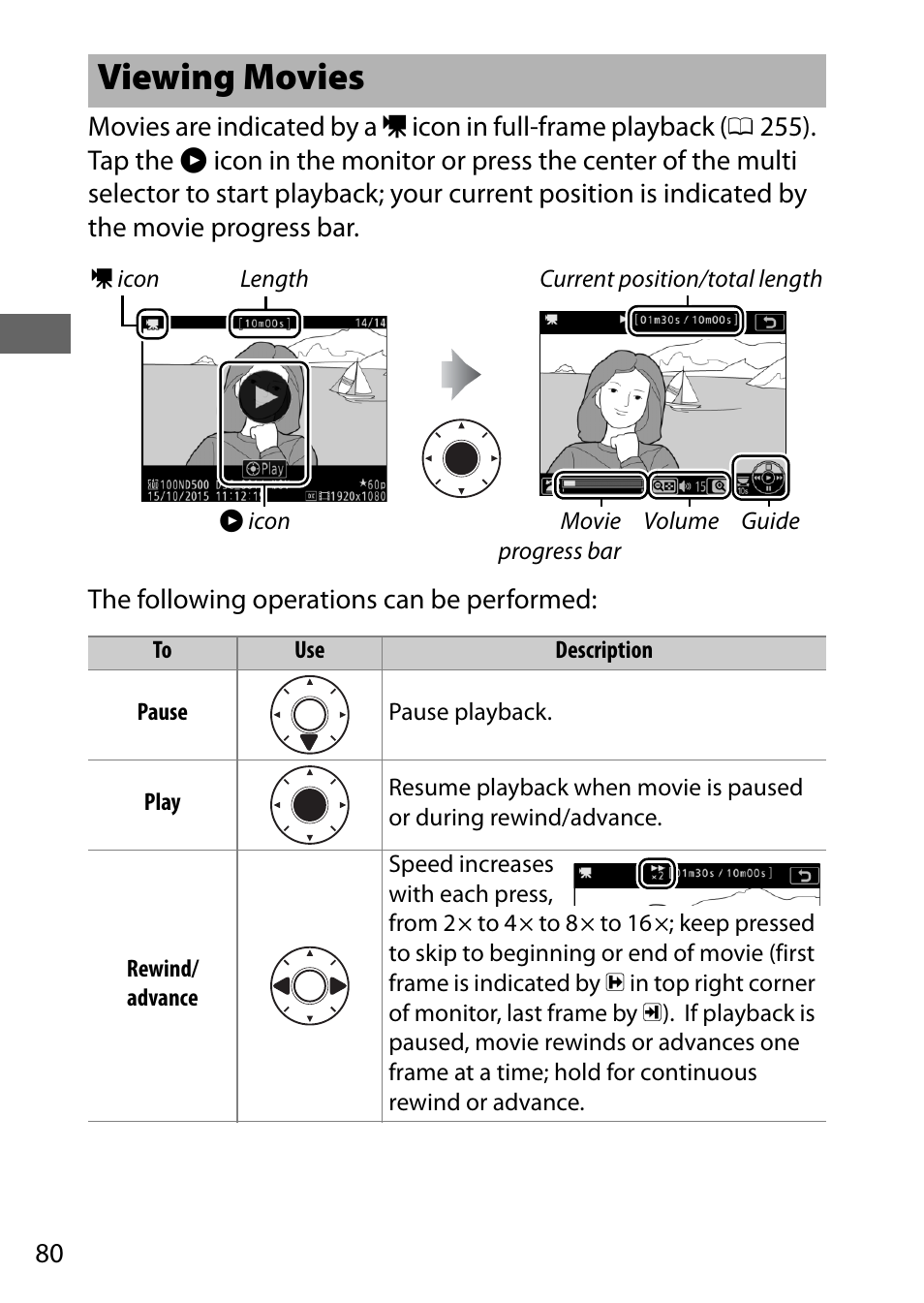Viewing movies | Nikon D500 User Manual | Page 106 / 432
