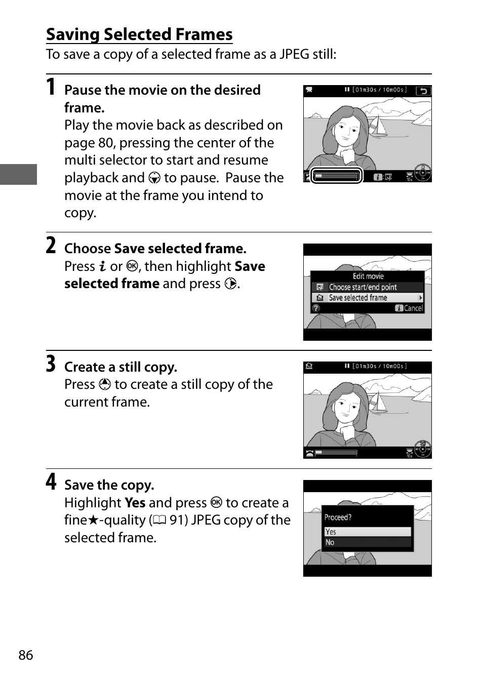 Saving selected frames | Nikon D500 User Manual | Page 112 / 432