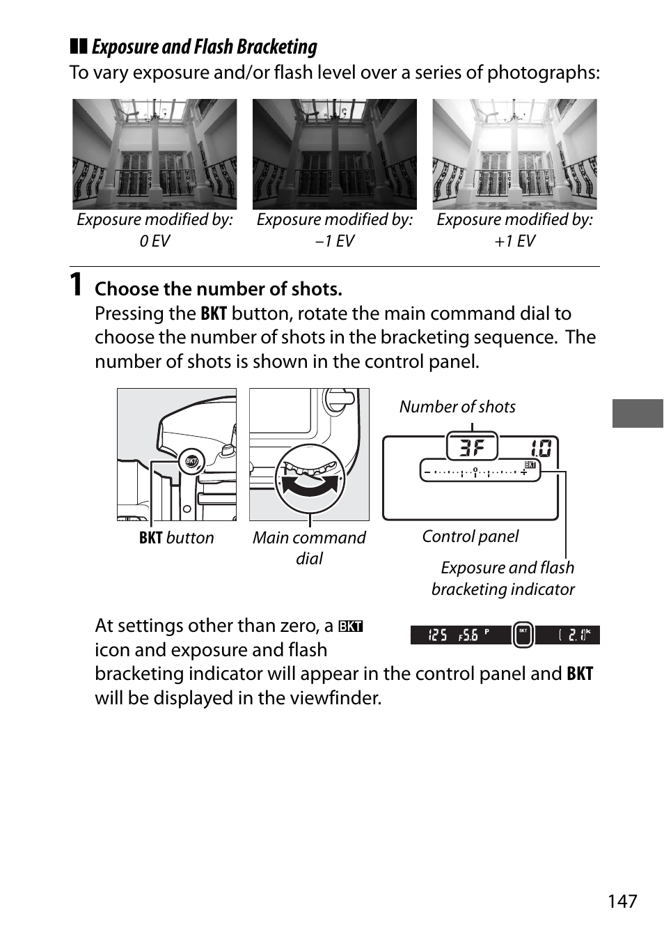 Exposure and flash bracketing | Nikon D500 User Manual | Page 173 / 432