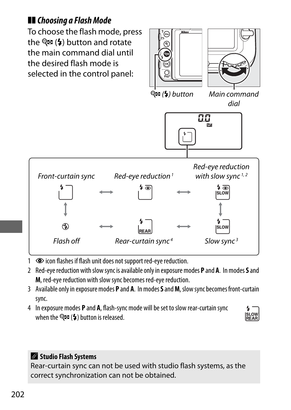 Choosing a flash mode | Nikon D500 User Manual | Page 228 / 432