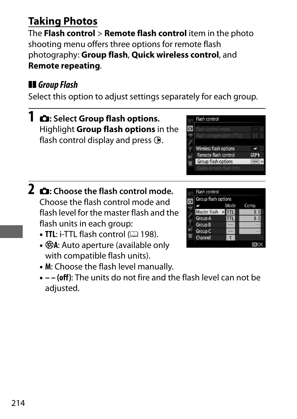 Taking photos | Nikon D500 User Manual | Page 240 / 432
