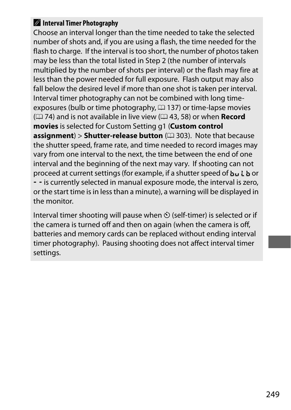 249 a | Nikon D500 User Manual | Page 275 / 432