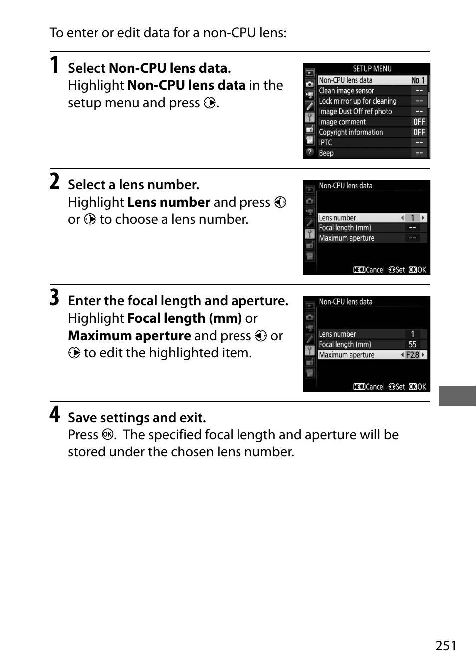 0 251) when a non | Nikon D500 User Manual | Page 277 / 432