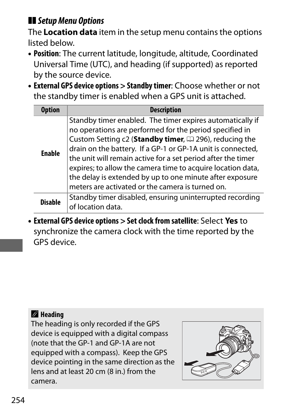 Setup menu options | Nikon D500 User Manual | Page 280 / 432