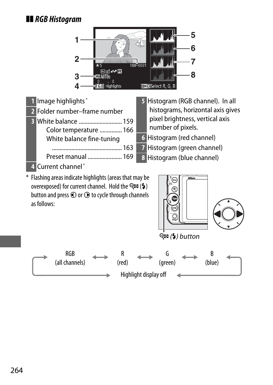 Rgb histogram | Nikon D500 User Manual | Page 290 / 432