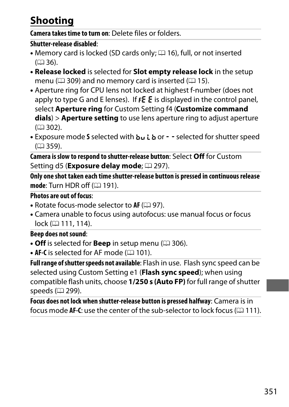 Shooting | Nikon D500 User Manual | Page 377 / 432