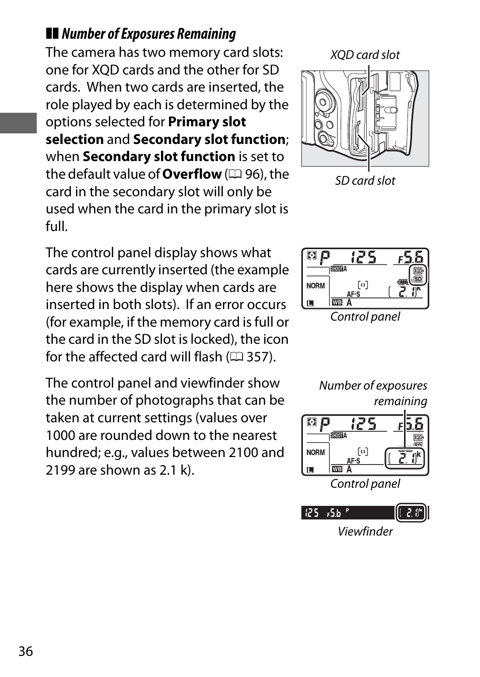 Number of exposures remaining | Nikon D500 User Manual | Page 62 / 432