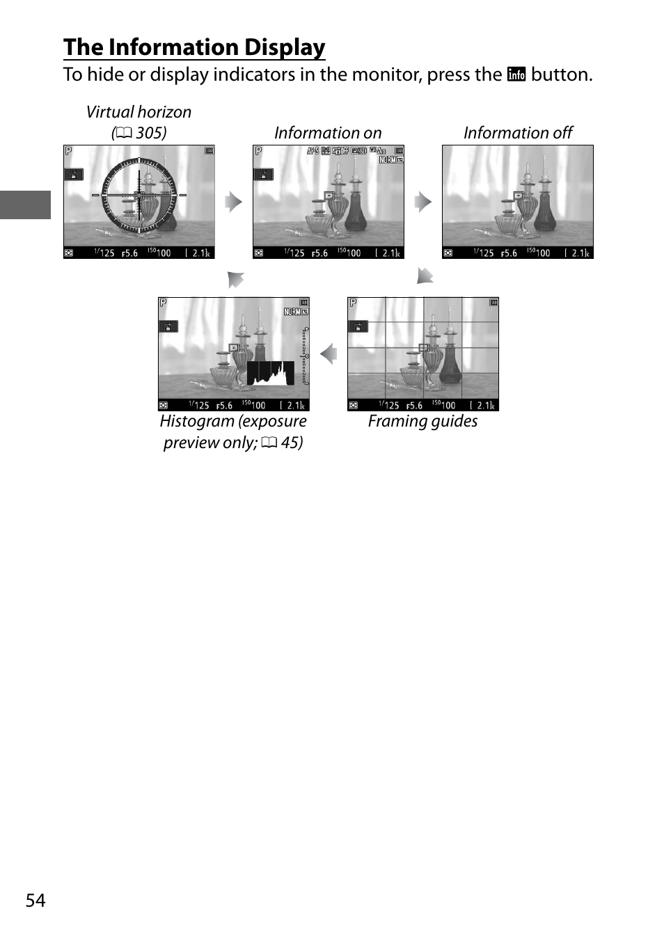 The information display | Nikon D500 User Manual | Page 80 / 432