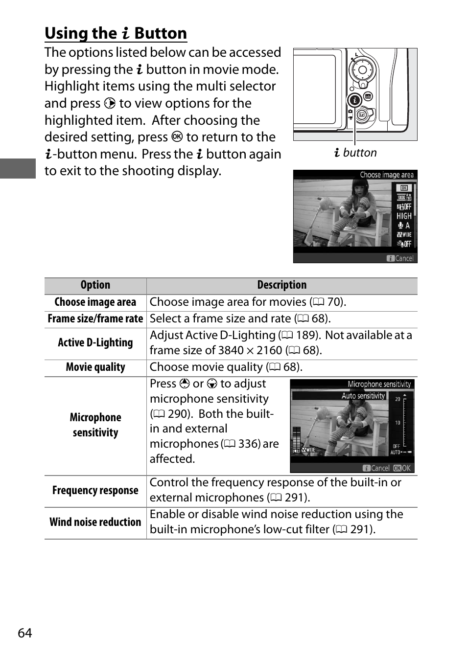 Using the i button | Nikon D500 User Manual | Page 90 / 432