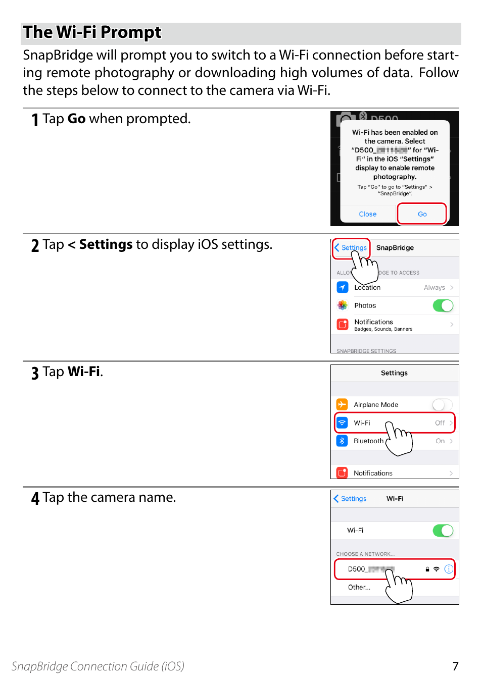 The wi-fi prompt | Nikon D500 User Manual | Page 7 / 9