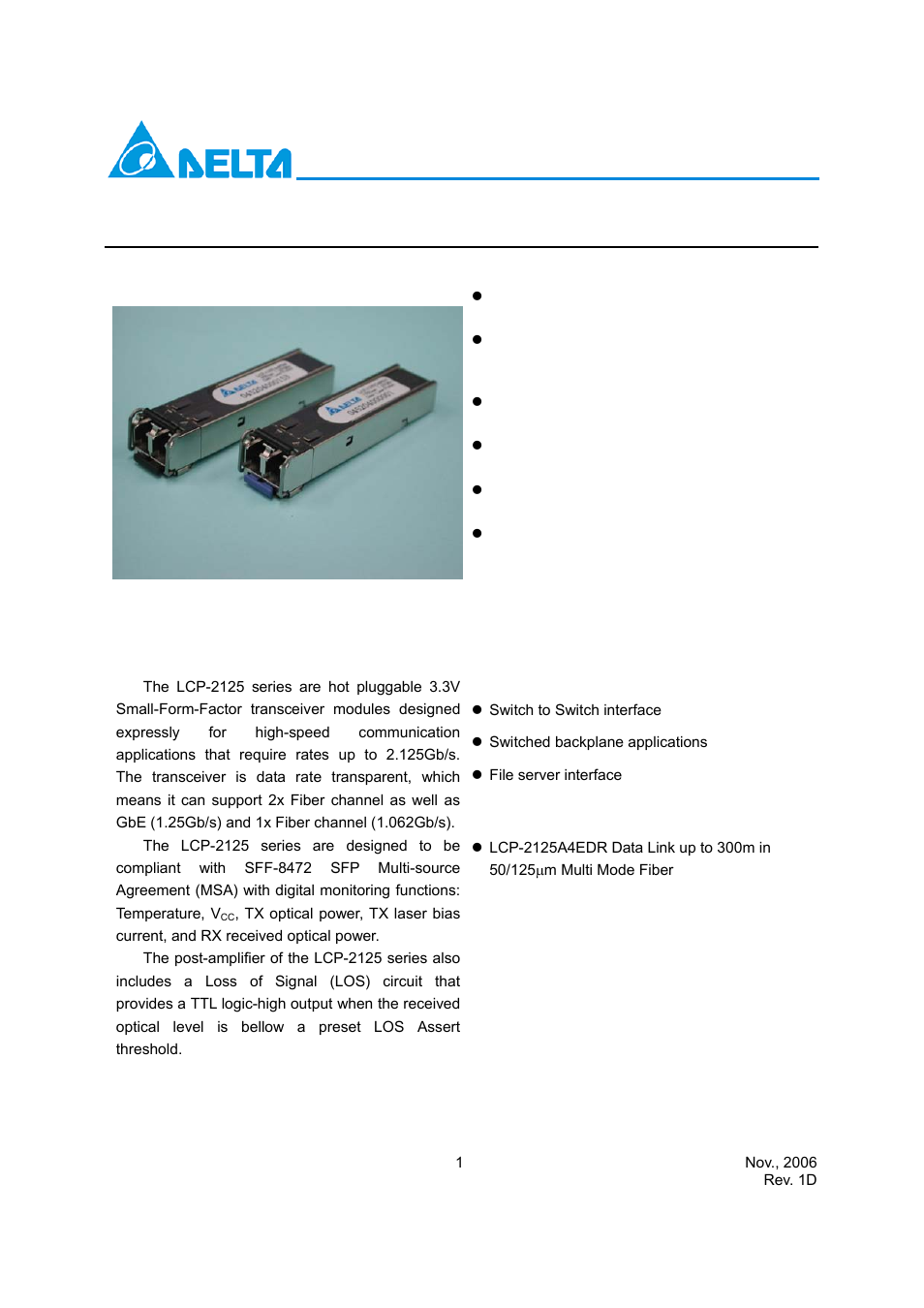 Delta Electronics LCP-2125 User Manual | 14 pages