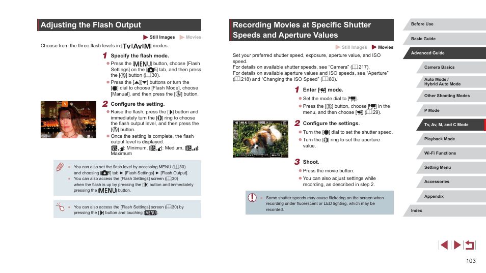 Adjusting the flash output | Canon PowerShot G7 X Mark II User Manual | Page 103 / 225