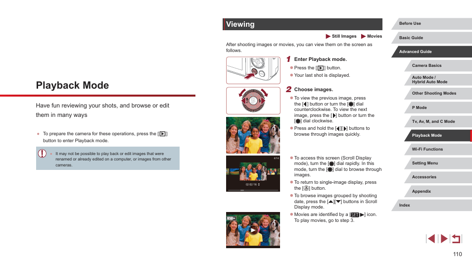 Playback mode, Viewing | Canon PowerShot G7 X Mark II User Manual | Page 110 / 225
