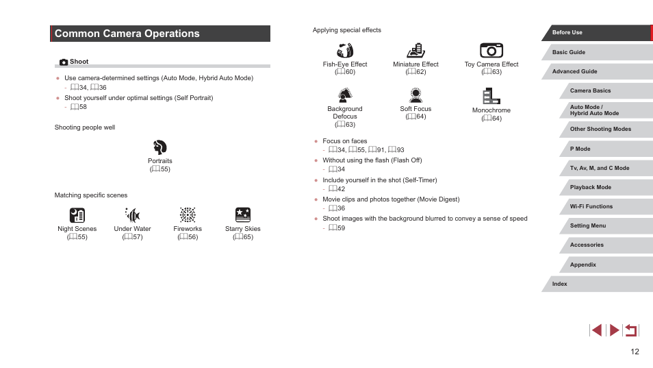 Common camera operations | Canon PowerShot G7 X Mark II User Manual | Page 12 / 225