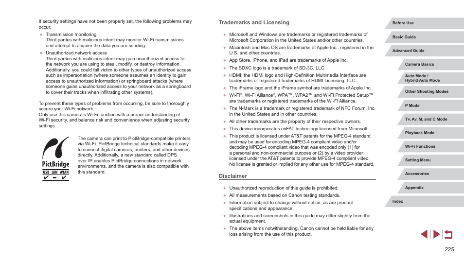 Trademarks and licensing disclaimer | Canon PowerShot G7 X Mark II User Manual | Page 225 / 225