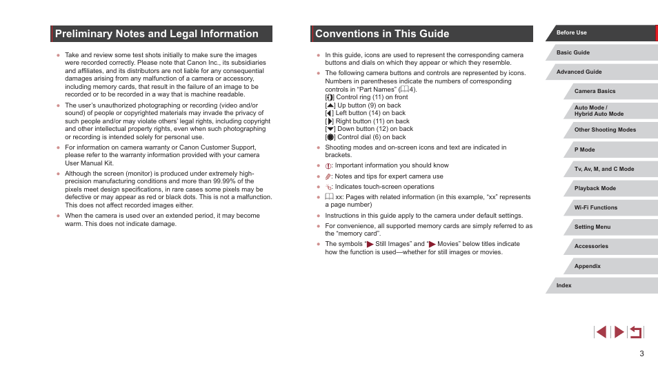 Conventions in this guide | Canon PowerShot G7 X Mark II User Manual | Page 3 / 225