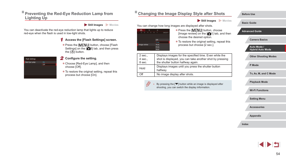 Changing the image display style after shots | Canon PowerShot G7 X Mark II User Manual | Page 54 / 225