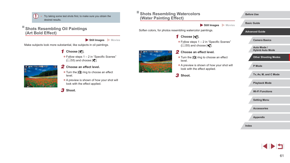 Shots resembling oil paintings (art bold effect) | Canon PowerShot G7 X Mark II User Manual | Page 61 / 225