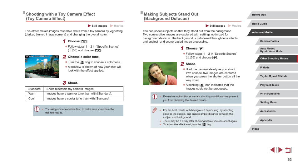 Making subjects stand out (background defocus) | Canon PowerShot G7 X Mark II User Manual | Page 63 / 225