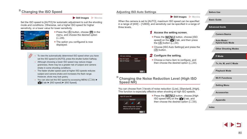 Changing the iso speed, Adjusting iso auto settings, 80) is increased to suit the shooting conditions | 80) or activating the flash (if subjects are dark | Canon PowerShot G7 X Mark II User Manual | Page 80 / 225